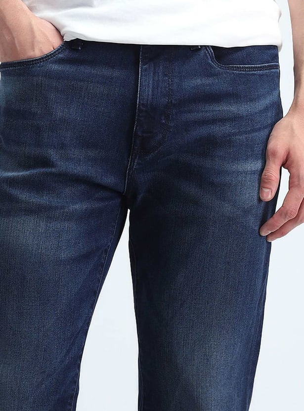 FLYING MACHINE Stonewashed Slim Straight Jeans