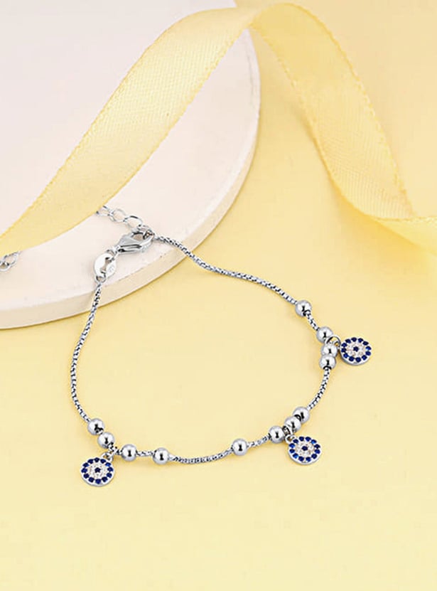 GIVA Sterling Silver Evil Eye Charm Bracelet