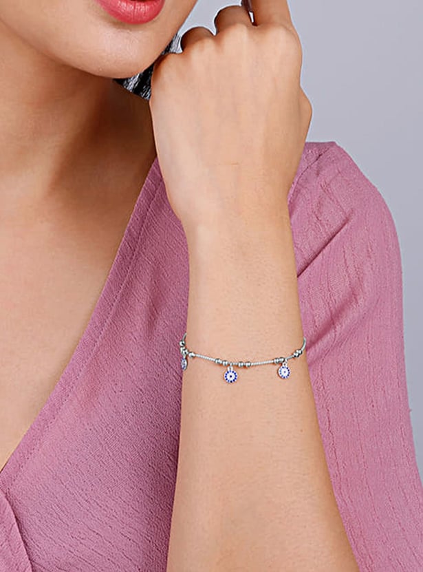 GIVA Sterling Silver Evil Eye Charm Bracelet