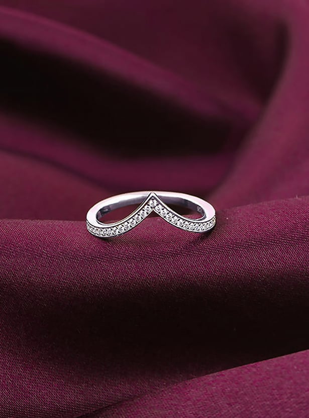 GIVA Sterling Silver Embellished Ring