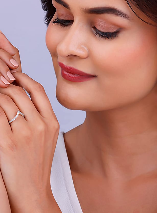 GIVA Sterling Silver Embellished Ring