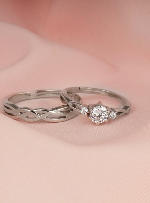 GIVA Sterling Silver Love Couple Finger Rings