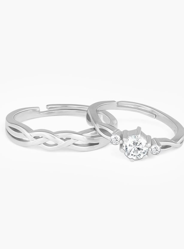 GIVA Sterling Silver Love Couple Finger Rings