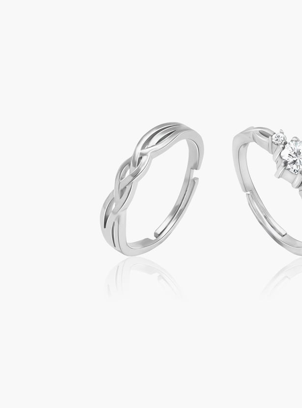 GIVA Sterling Silver Love Couple Finger Rings