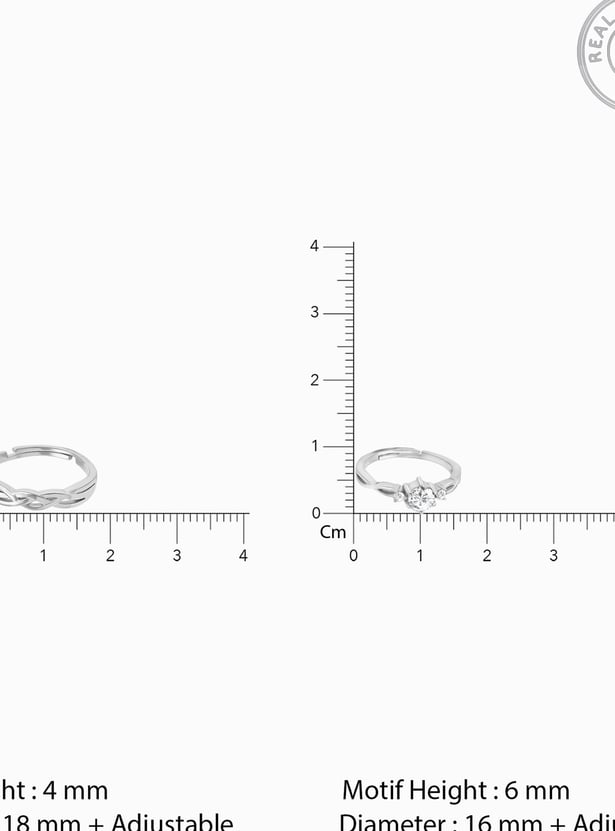 GIVA Sterling Silver Love Couple Finger Rings