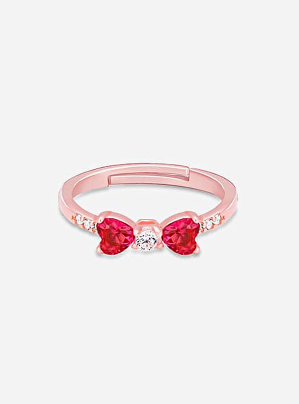 GIVA Sterling Silver Anushka Sharma Cherry Bow Heart Ring