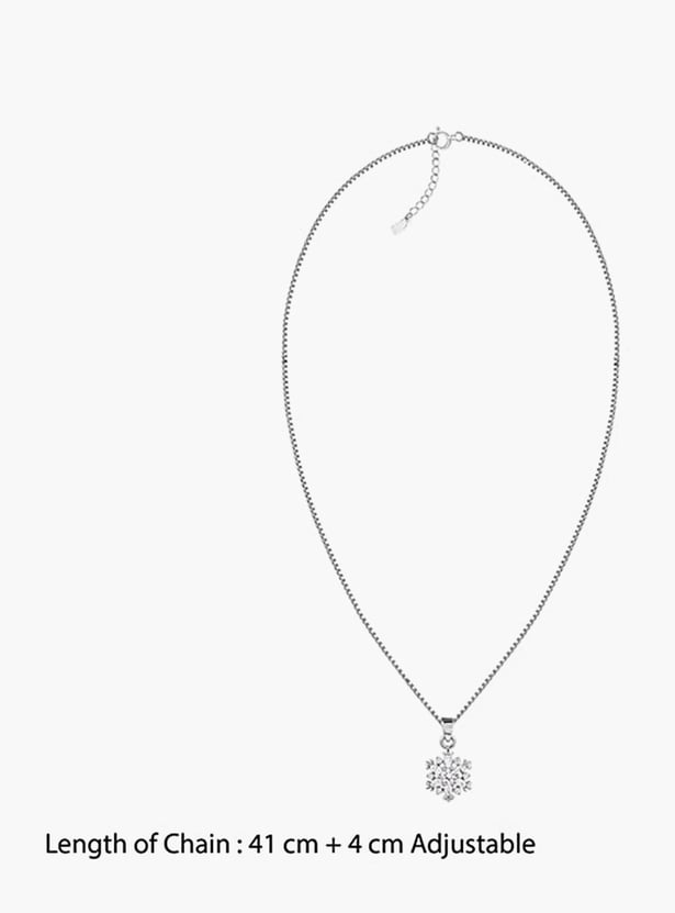 GIVA Sterling Silver Snowflake Pendant with Chain
