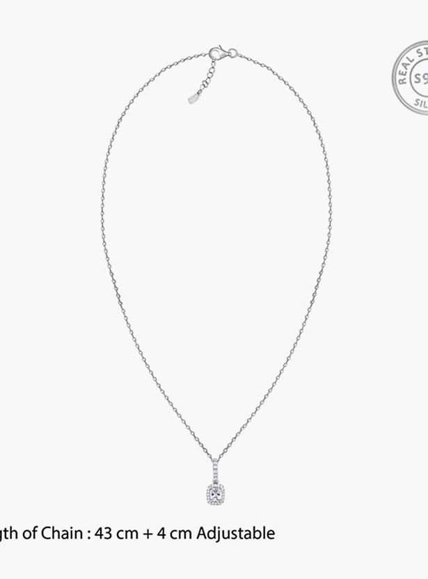 GIVA Sterling Silver Vesper Pendant with Chain