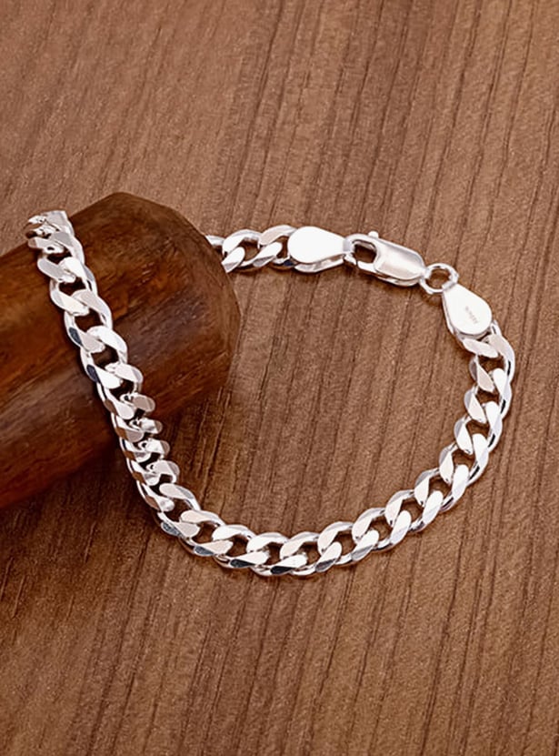 GIVA Sterling Silver Curb Chain Bracelet