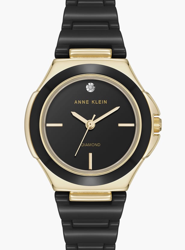 ANNE KLEIN Diamond Encrusted Analog Watch - AK5112GPBK