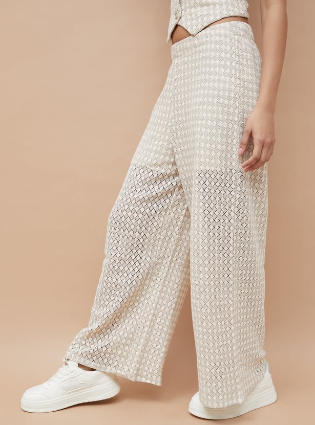 GINGER Lace-Knit Flared Pants