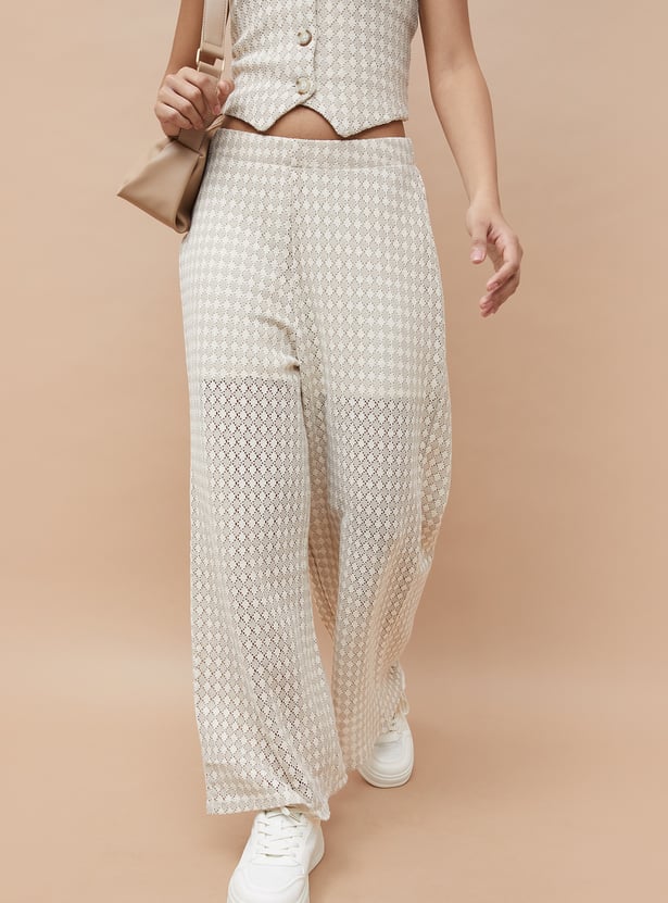 GINGER Lace-Knit Flared Pants