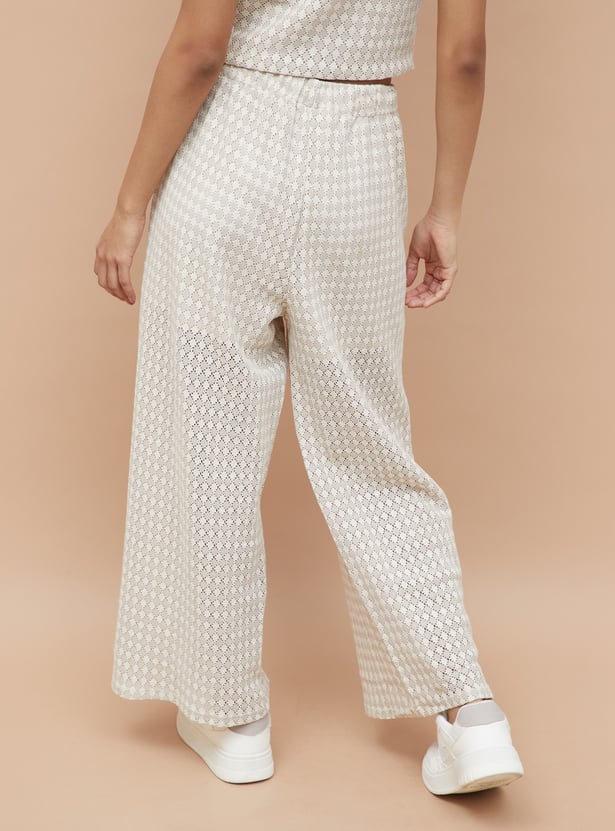 GINGER Lace-Knit Flared Pants