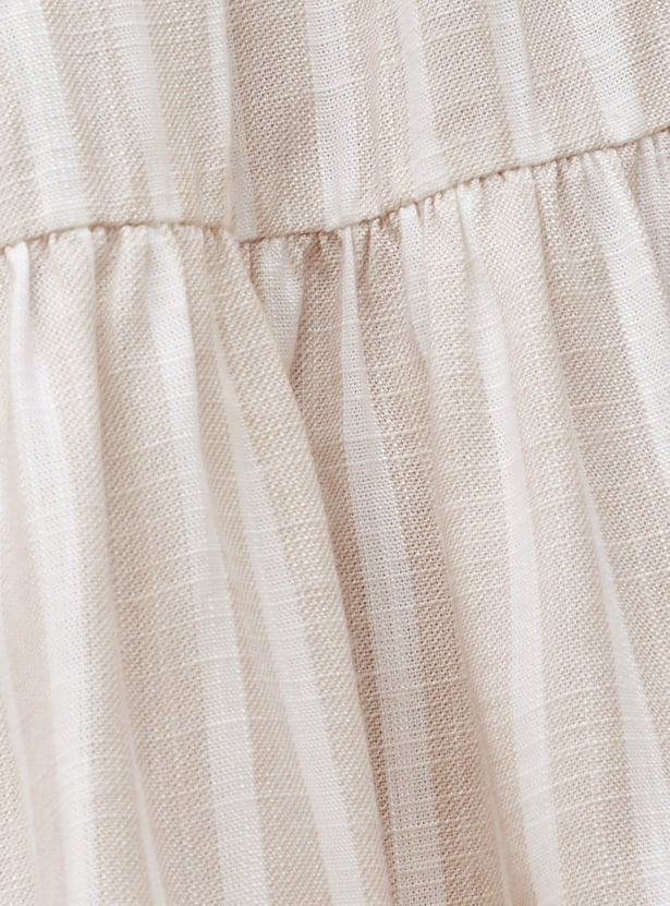 GINGER Striped Tiered Mini Skirt