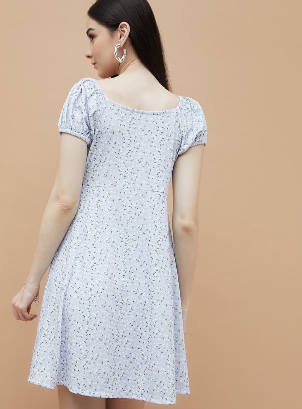 GINGER Floral Print A-Line Dress