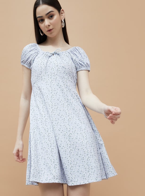 GINGER Floral Print A-Line Dress
