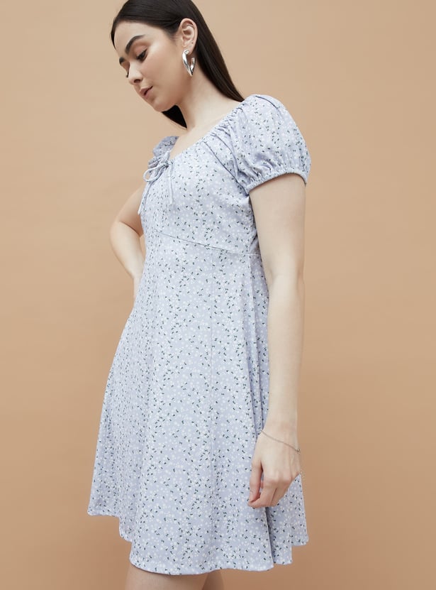 GINGER Floral Print A-Line Dress