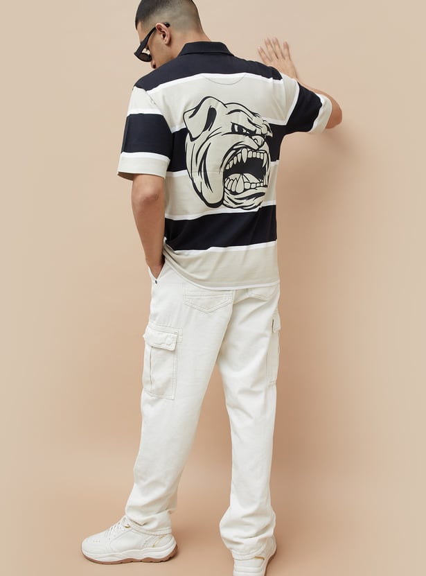 FAME FOREVER Back Printed Polo T-shirt