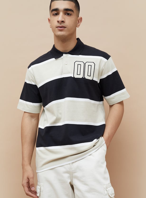 FAME FOREVER Back Printed Polo T-shirt