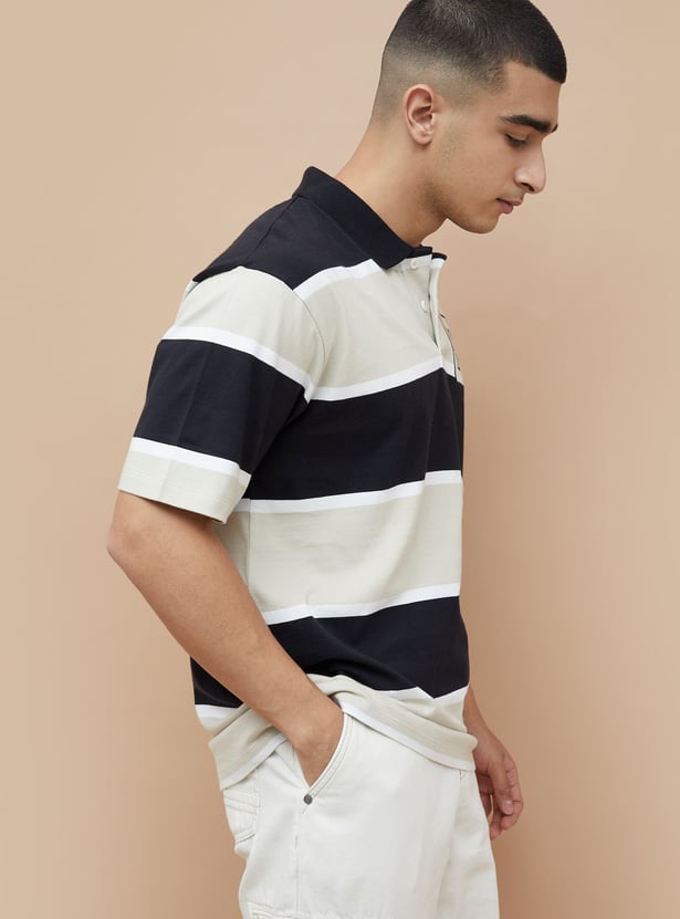 FAME FOREVER Back Printed Polo T-shirt