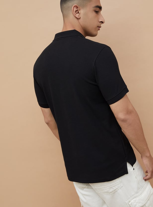 FAME FOREVER Textured Polo T-shirt