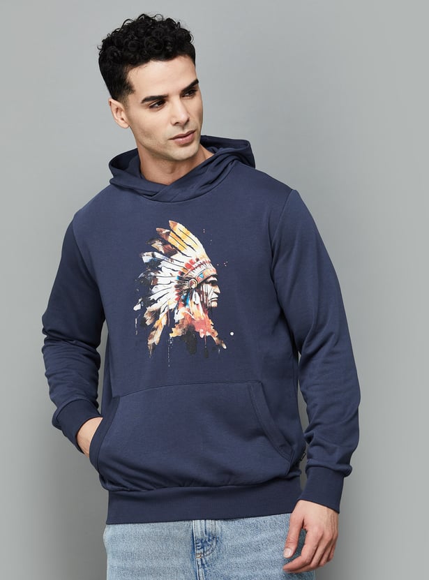 FAHRENHEIT Aztec Print Hooded Sweatshirt