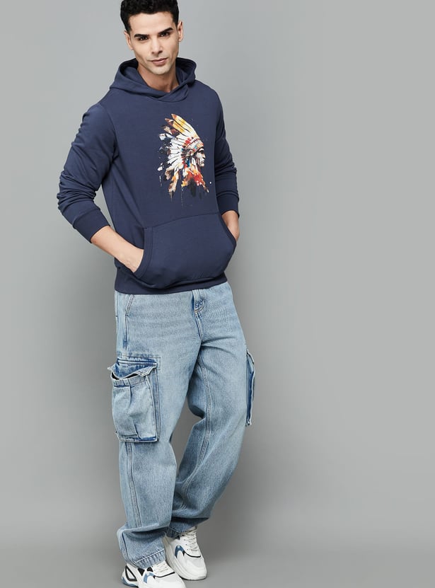 FAHRENHEIT Aztec Print Hooded Sweatshirt