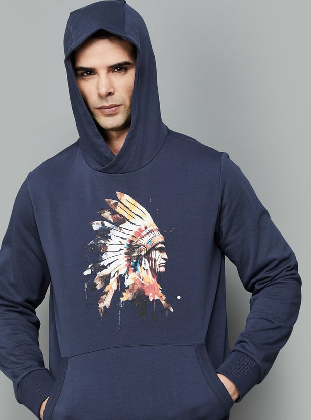 FAHRENHEIT Aztec Print Hooded Sweatshirt