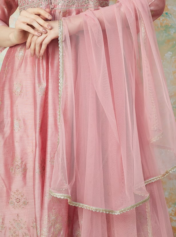 MELANGE Embriodered Kalidar Kurta Set