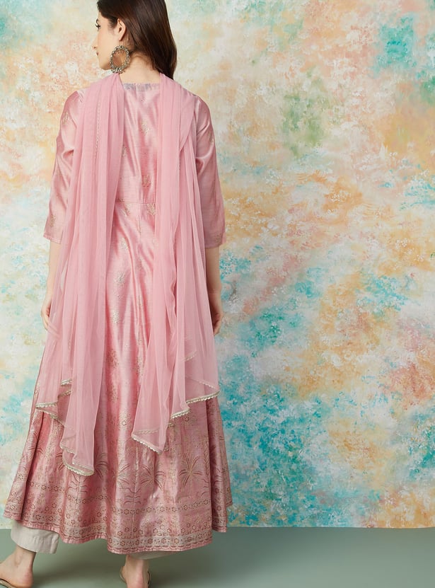 MELANGE Embriodered Kalidar Kurta Set