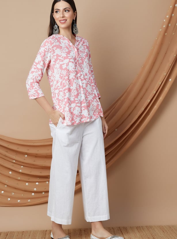 MELANGE Floral Print Straight Kurti