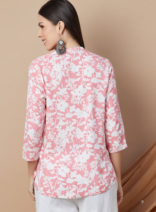 MELANGE Floral Print Straight Kurti