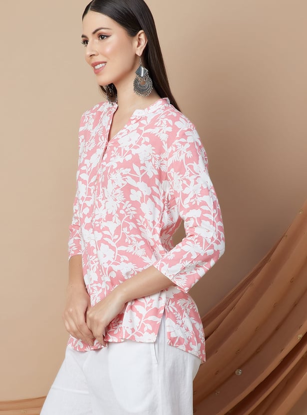 MELANGE Floral Print Straight Kurti