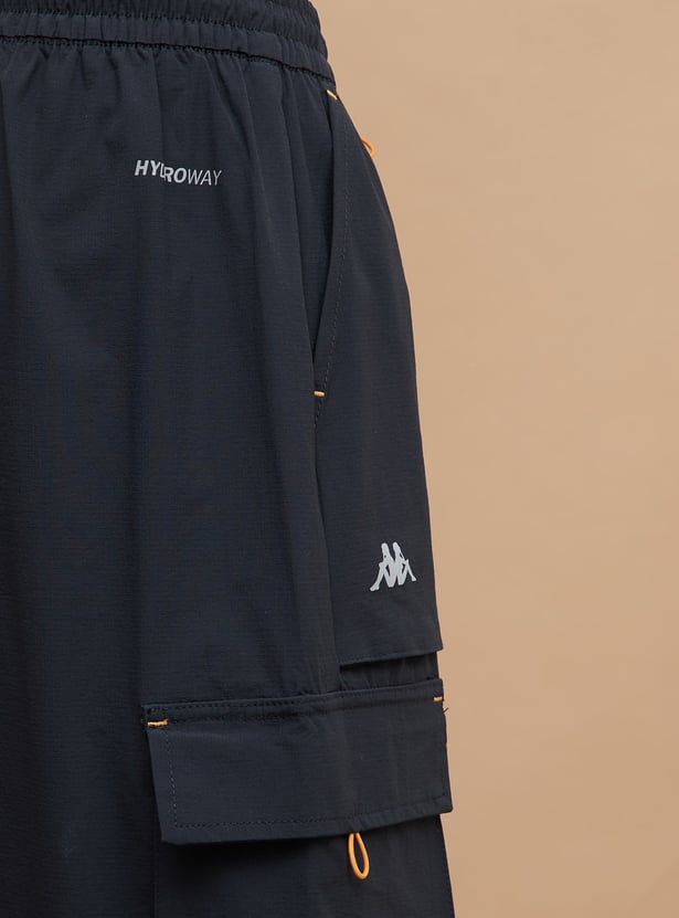 KAPPA Solid Relaxed Fit Sports Cargo Track Pants