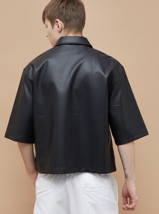 FORCA NXT Solid Half Sleeves Biker Jacket