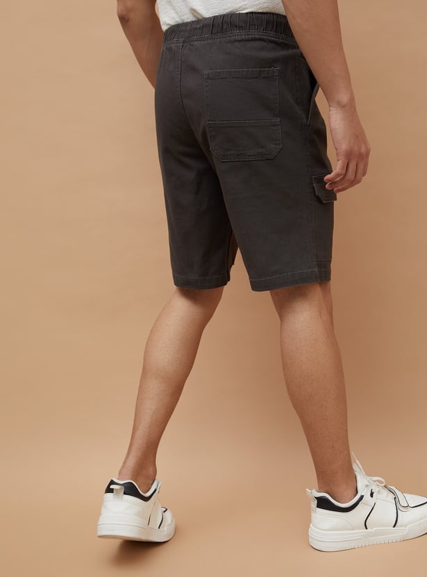 DENIMIZE Textured Cargo Shorts