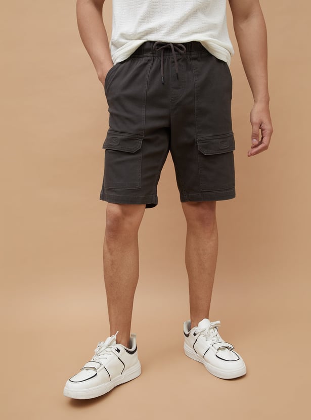 DENIMIZE Textured Cargo Shorts