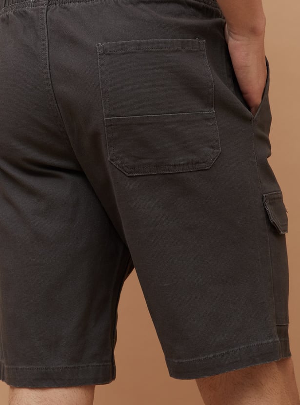 DENIMIZE Textured Cargo Shorts