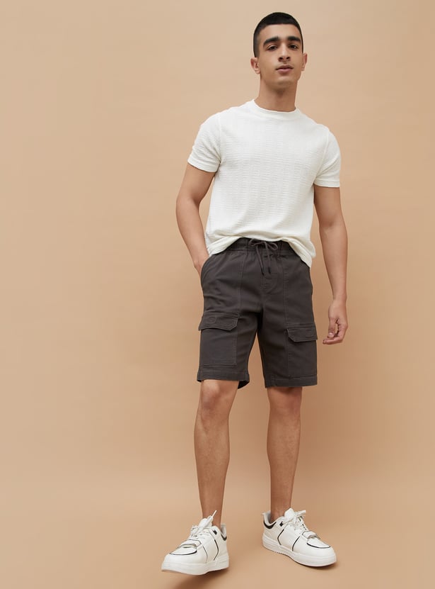 DENIMIZE Textured Cargo Shorts