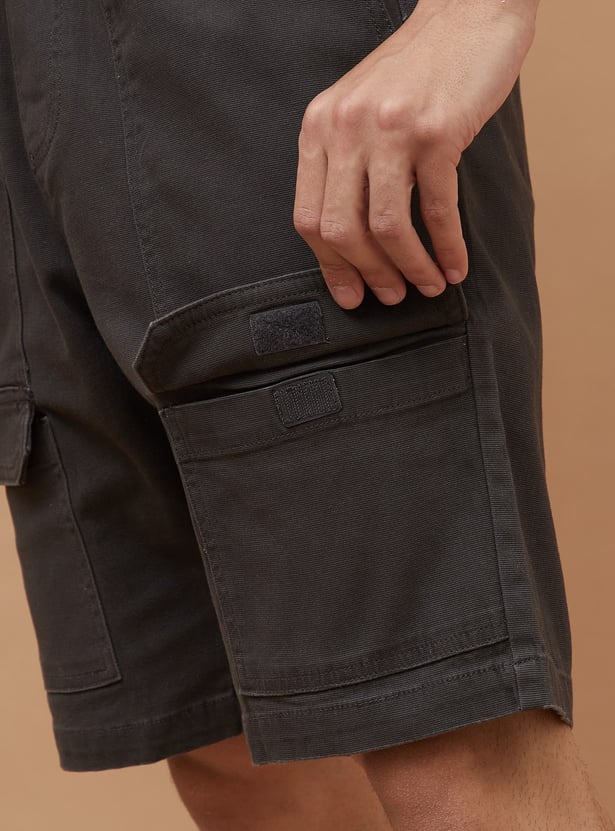 DENIMIZE Textured Cargo Shorts