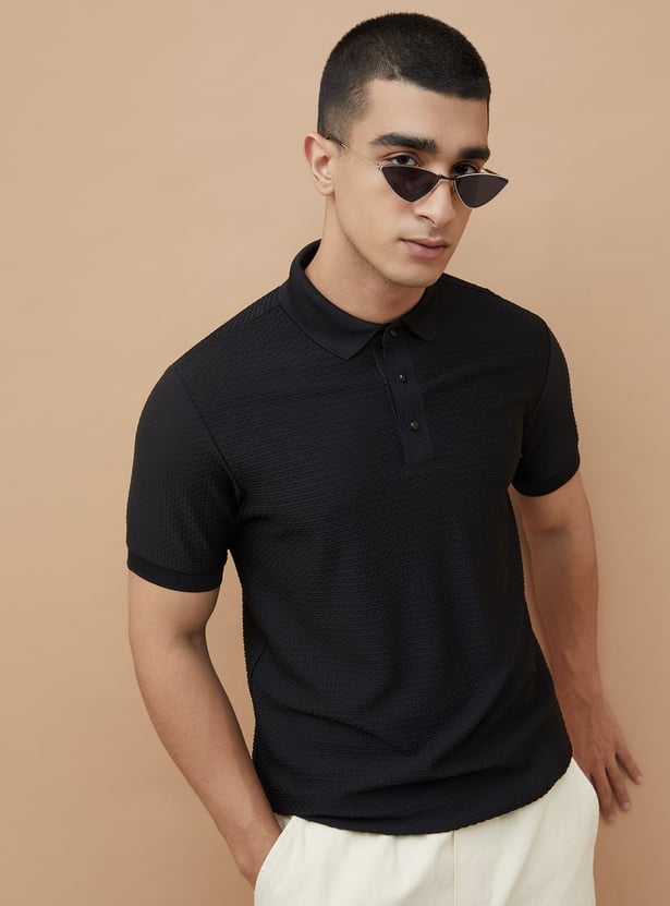 BOSSINI Textured Polo T-shirt