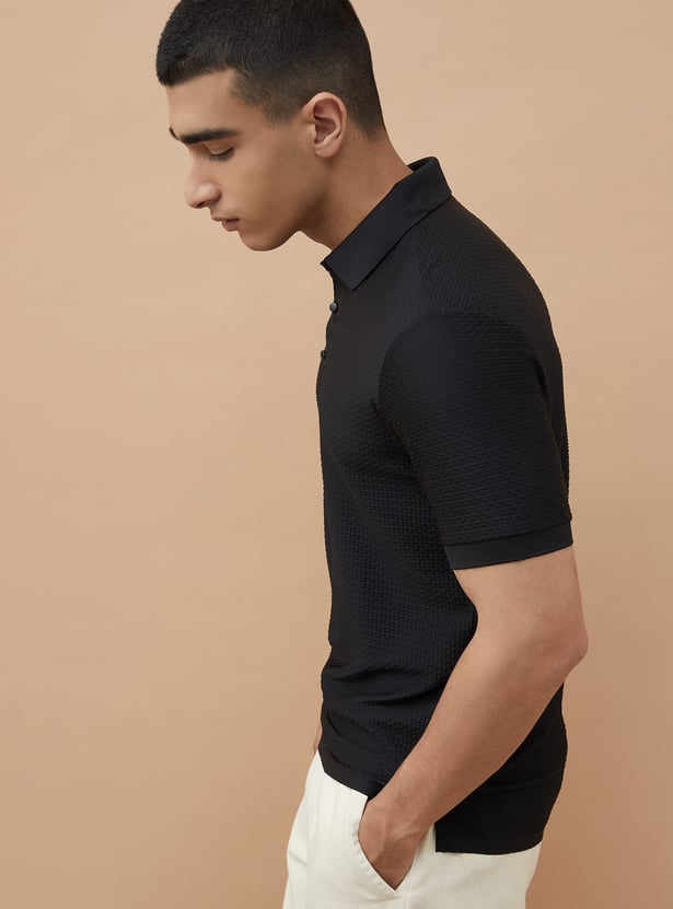 BOSSINI Textured Polo T-shirt