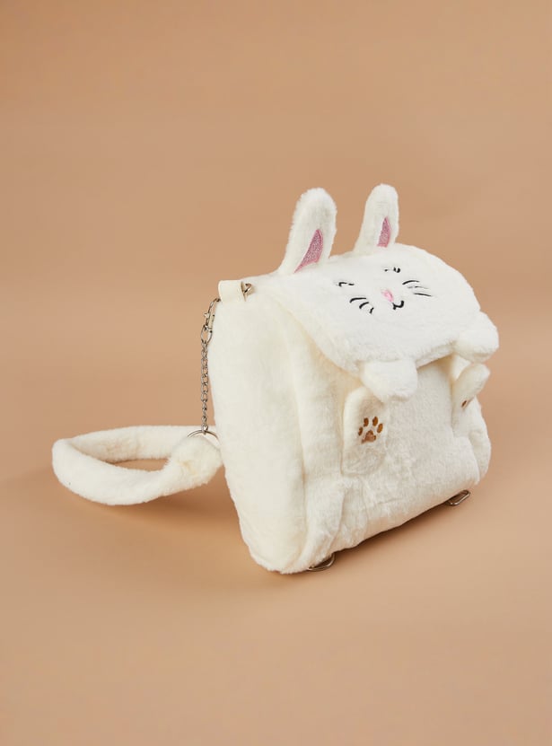 GINGER Girls Fuzzy Kitty Backpack