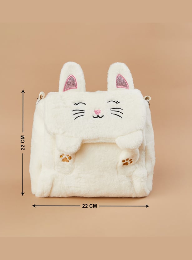 GINGER Girls Fuzzy Kitty Backpack