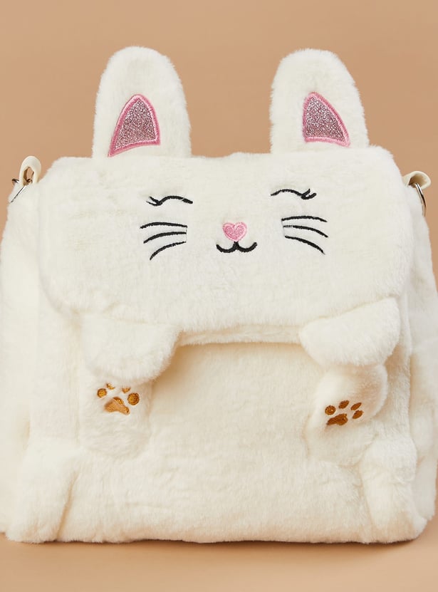 GINGER Girls Fuzzy Kitty Backpack