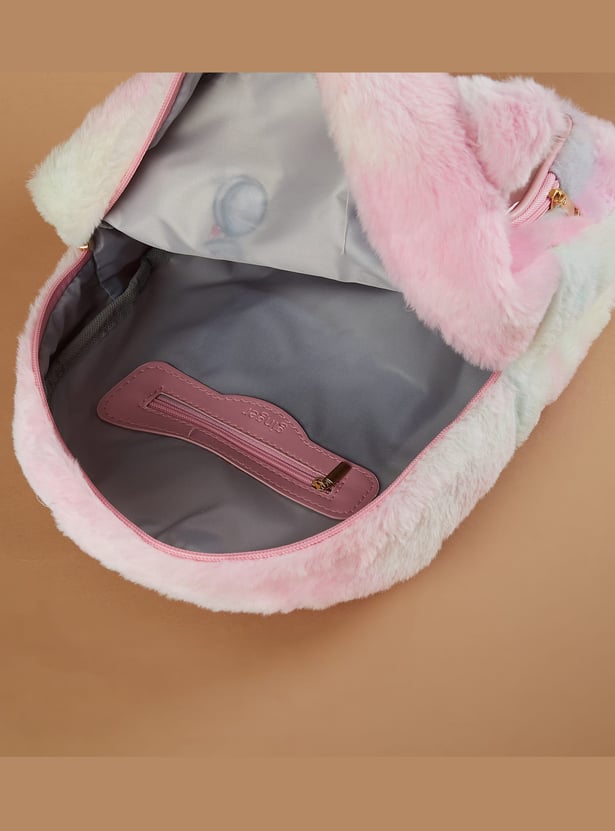 GINGER Cat Applique Fuzzy Backpack