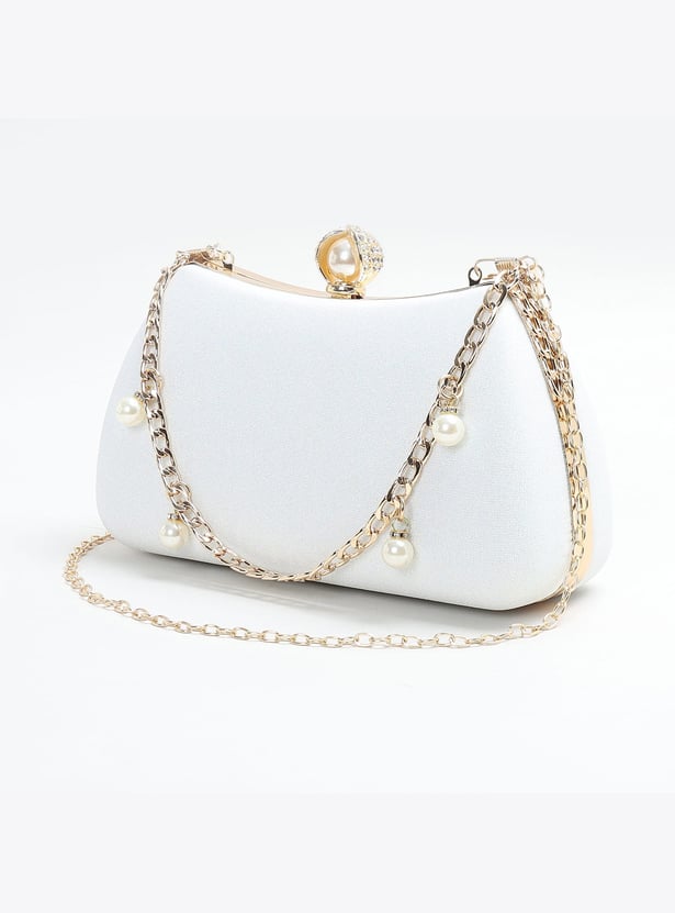 CODE Shimmery Clutch with Chain Strap