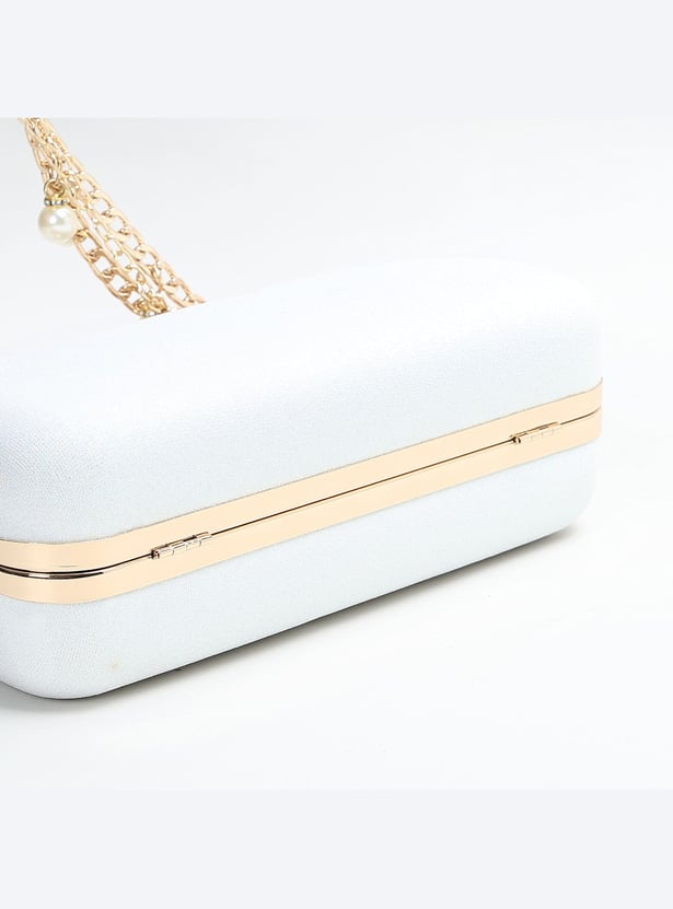 CODE Shimmery Clutch with Chain Strap