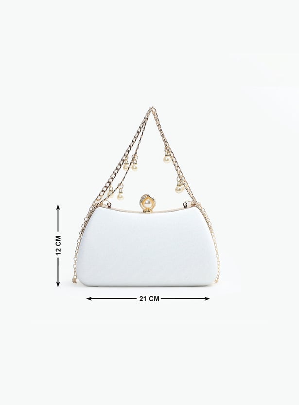 CODE Shimmery Clutch with Chain Strap