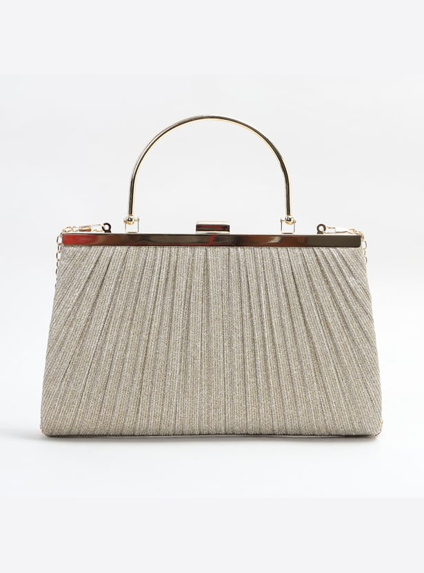 CODE Embellished Clutch with Chain Strap